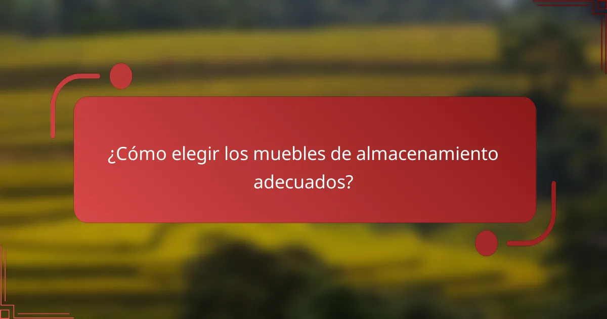 ¿Cómo elegir los muebles de almacenamiento adecuados?