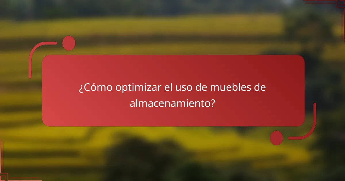 ¿Cómo optimizar el uso de muebles de almacenamiento?