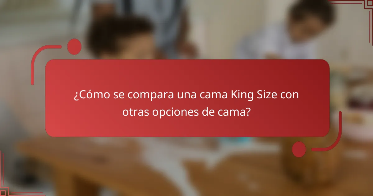 ¿Cómo se compara una cama King Size con otras opciones de cama?