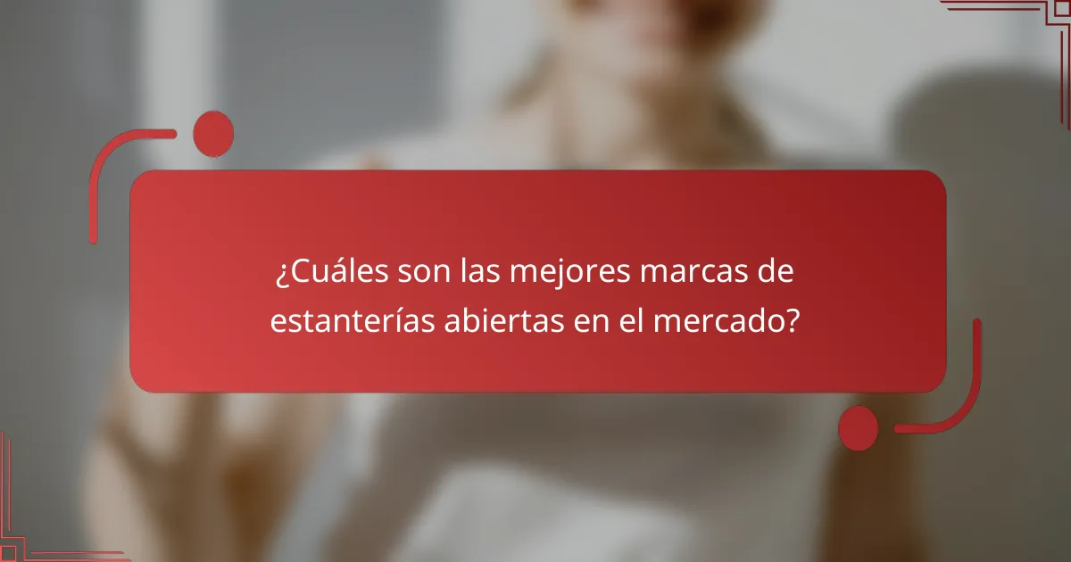 ¿Cuáles son las mejores marcas de estanterías abiertas en el mercado?
