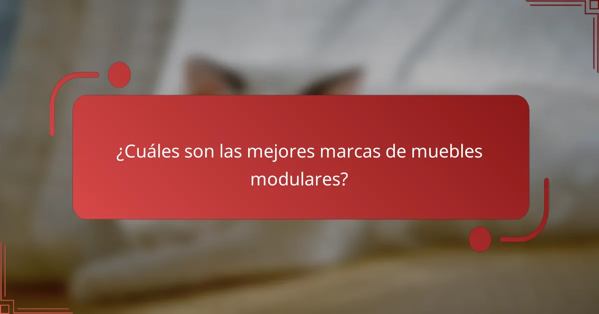 ¿Cuáles son las mejores marcas de muebles modulares?