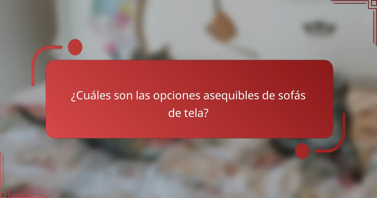 ¿Cuáles son las opciones asequibles de sofás de tela?