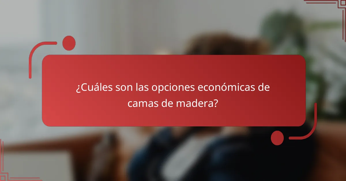 ¿Cuáles son las opciones económicas de camas de madera?