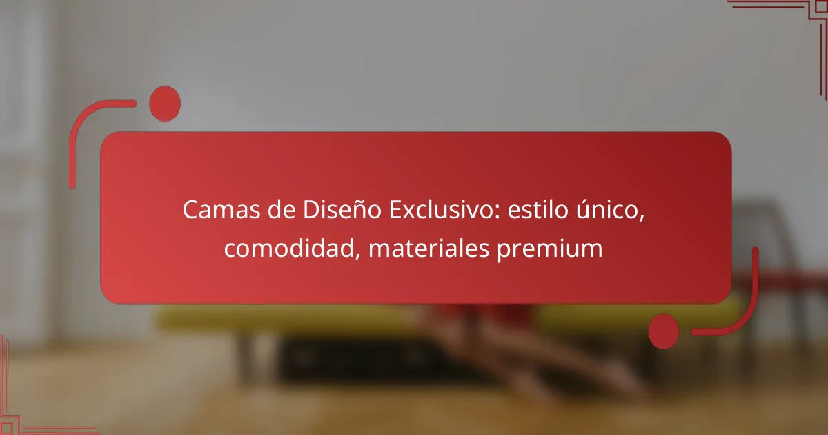 Camas de Diseño Exclusivo: estilo único, comodidad, materiales premium