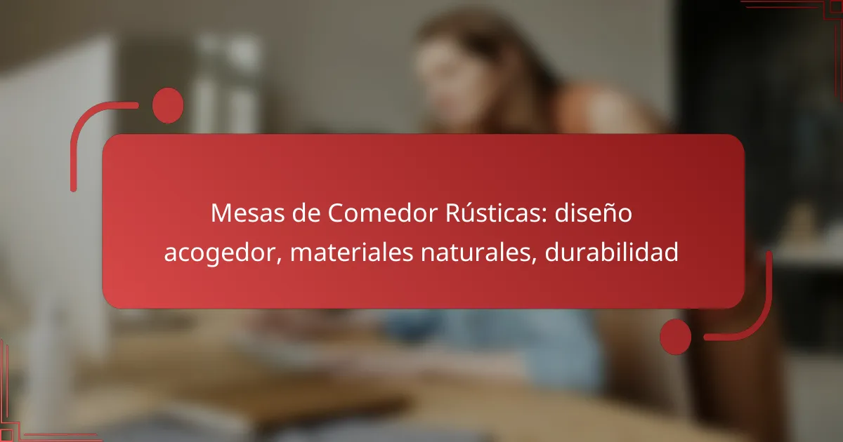 Mesas de Comedor Rústicas: diseño acogedor, materiales naturales, durabilidad