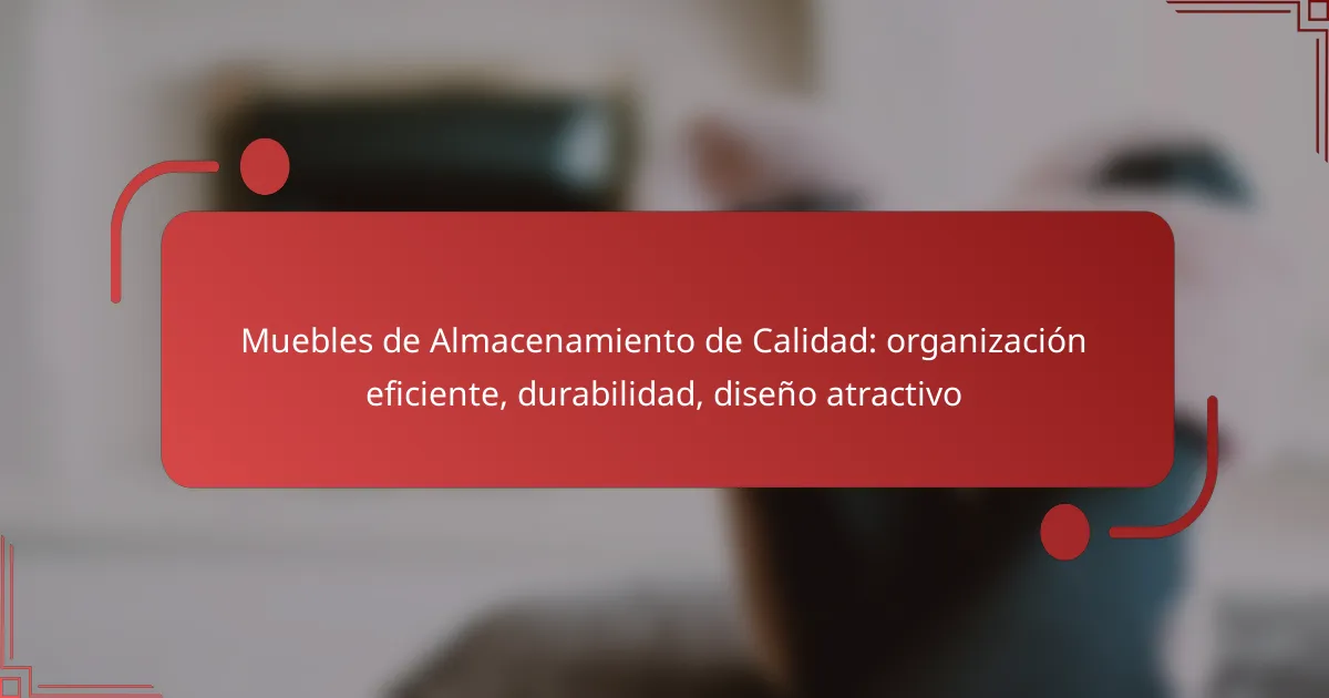 Muebles de Almacenamiento de Calidad: organización eficiente, durabilidad, diseño atractivo