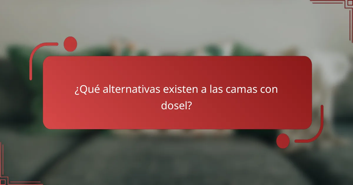 ¿Qué alternativas existen a las camas con dosel?