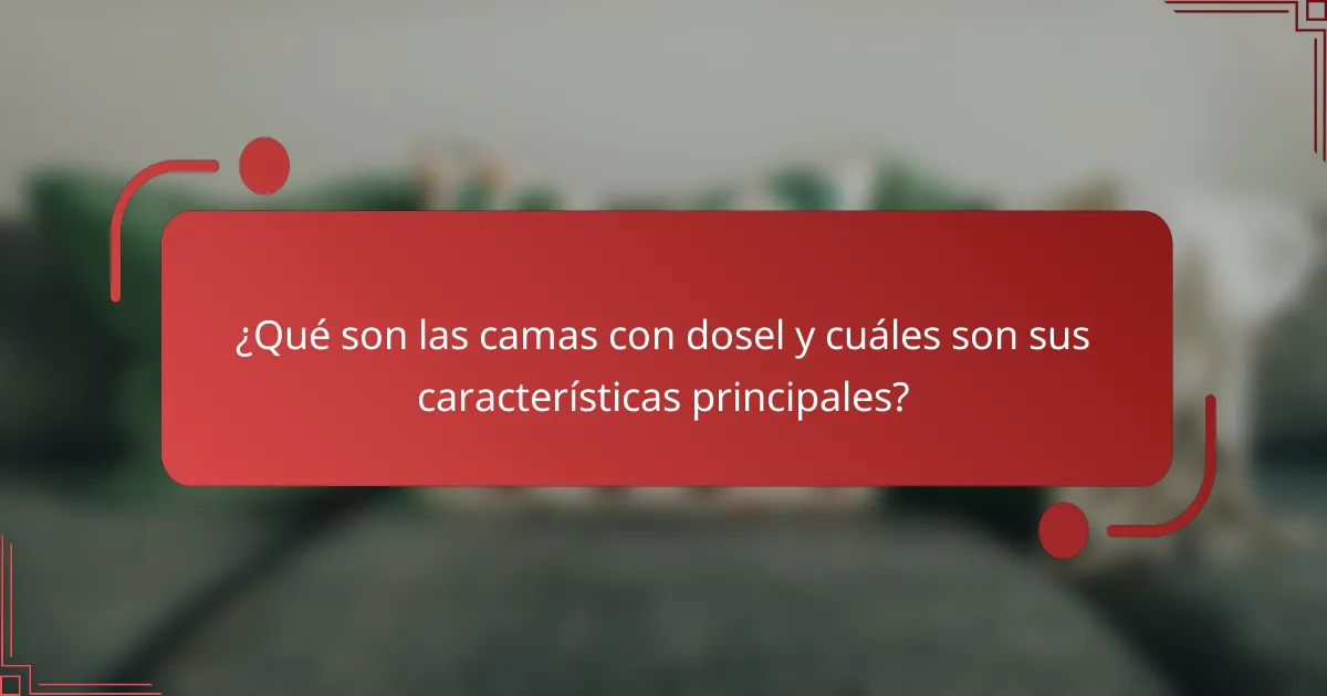 ¿Qué son las camas con dosel y cuáles son sus características principales?