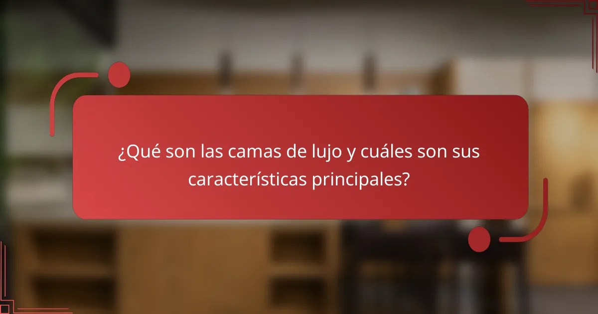 ¿Qué son las camas de lujo y cuáles son sus características principales?