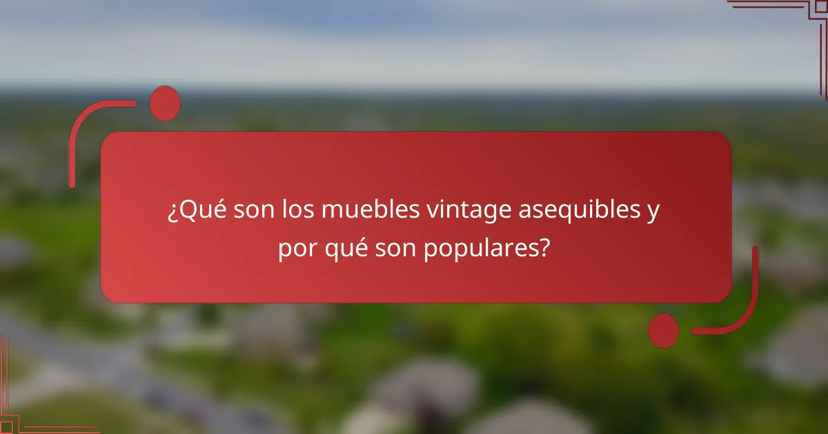 ¿Qué son los muebles vintage asequibles y por qué son populares?